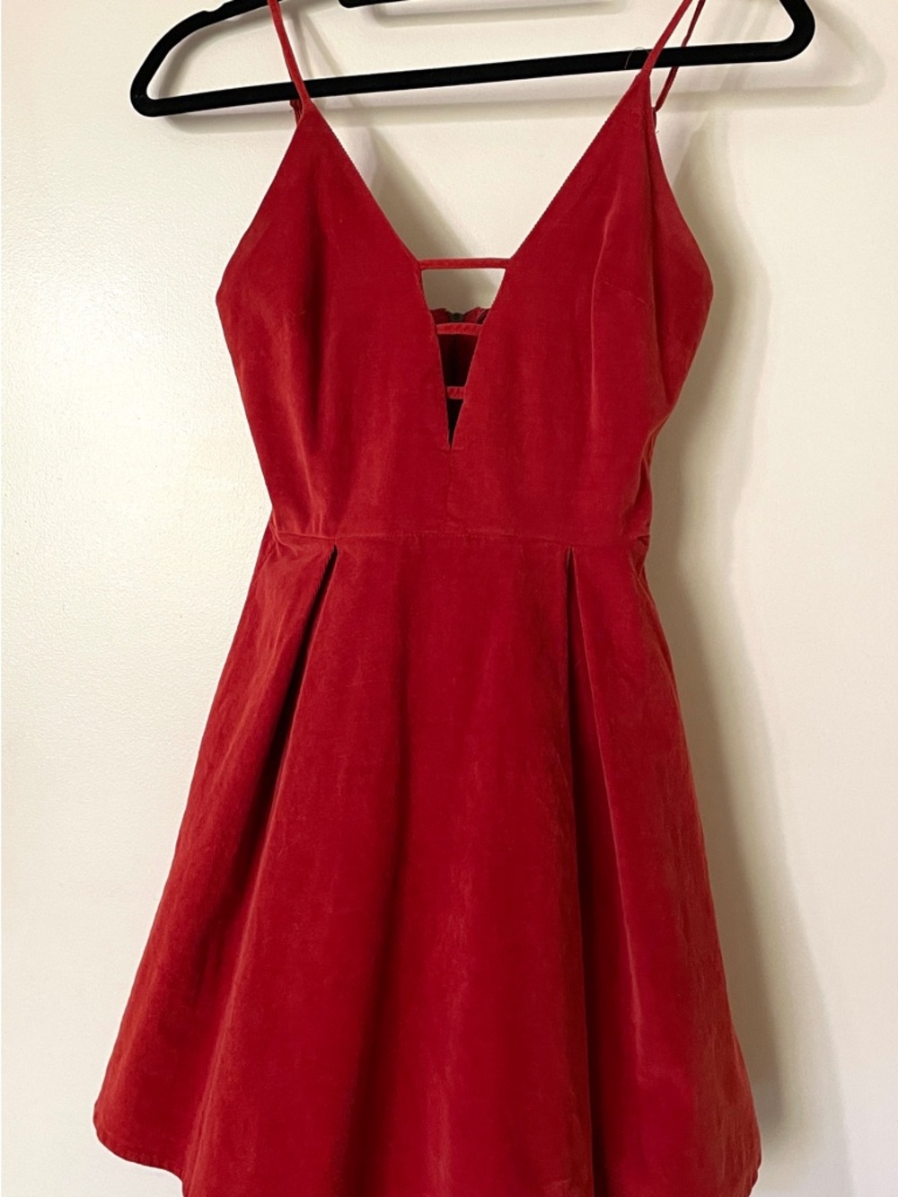 Papaya Red Velvet Dress